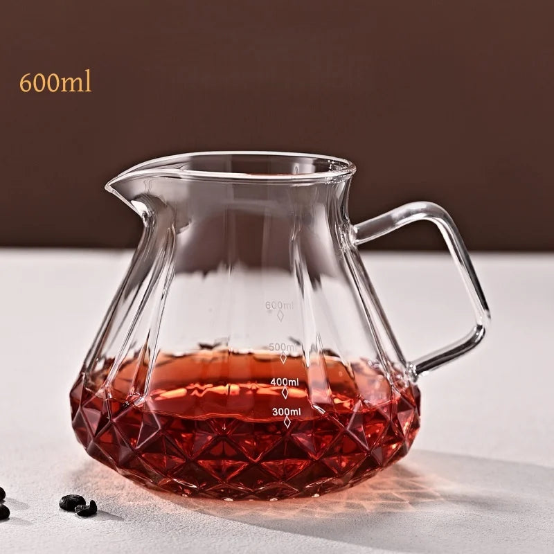 JUSTINLAU Hand Drip Coffee Pot Set High Borosilicate Glass Coffee Brewing Pot Espresso Filter Cups Household Coffee Accessories