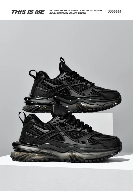 High-quality Large-sized Round-toed Thick-soled Height-increasing Shock-absorbing and Low-top New Casual Sports Shoes