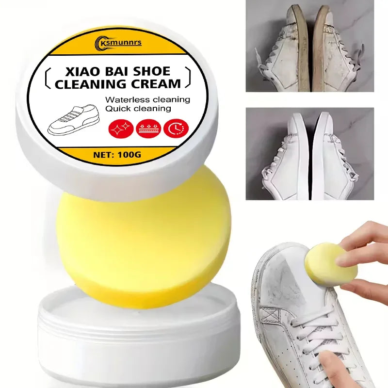 Fasilawei Concentrated Multi-Use Cleaner Gel: Sponge-Included, Jasmine-Scented, Instant Whitening/Stain Removal for Shoes & Car