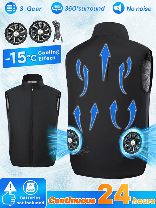 Popular Fan Vest 2026 Summer Cooling Wearable Air-conditioned Clothes Lightweight for Outdoor Walking Fishing Commute Camping