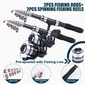 Carbon Telescopic Spinning Fishing Rod Reel Full Kit Pole Lures Hooks Line Pliers Gripper Complete Carry Bag,Fishing Set