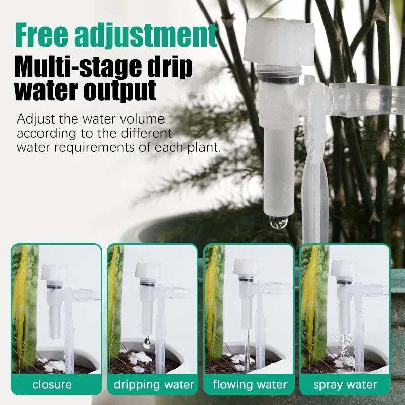 4/7mm Micro Drip Irrigation Kit 2-20m Adjustable Automatic Watering System for Garden Greenhouse Flower Beds Potted Plants