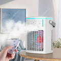 Small Household Summer Cooling Equipment Mini USB Desktop Air Conditioner Fan With Mist Spray Humidifying Feature Portable Cold