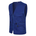 Men Vest JacketMultiple Pockets Zipper Sleeveless Fishing Waistcoat Camping Work Clothes V Neck Outdoor Waistcoat Volunteer Vest