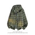 Unisex Plaid Long Sleeve Hooded Shirt Loose Sun | SAMAG