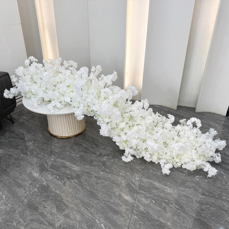 Uflower White Rose Cherry Blossom Wedding Arch Floral Row - View 2 | SAMAG