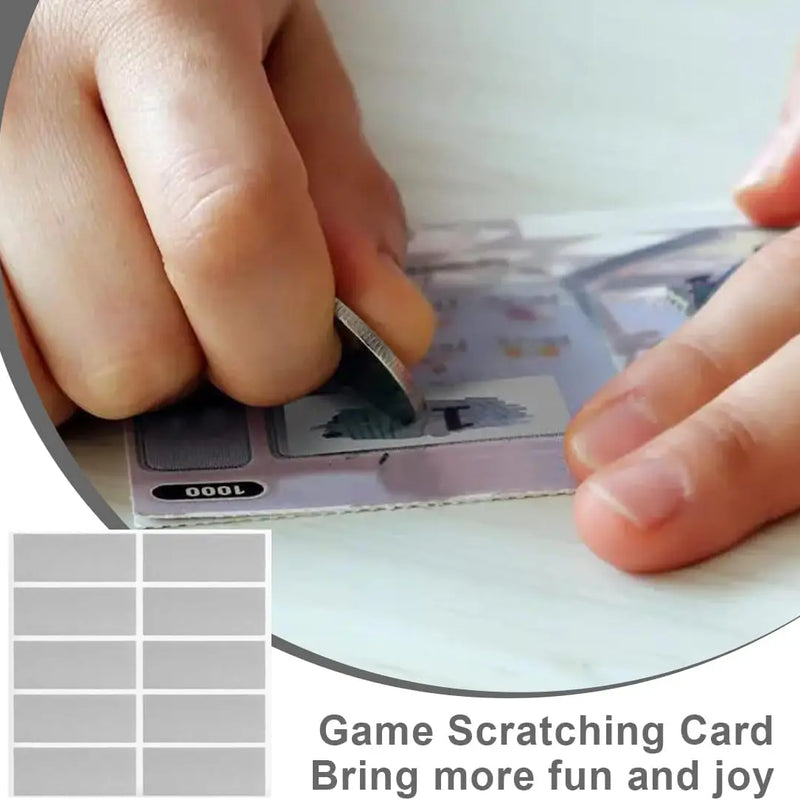 50pcs Scratch Off Sticker Rectangle Scratch Stickers Self Adhesive Peel Stick DIY Scratch Card Tag for Reward Game Raffle Ticket