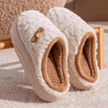 Women's Winter Plush Slippers Fleece-Lined Indoor House Shoes with Thick Sole Anti-Slip Odor-Control Feature for Couples