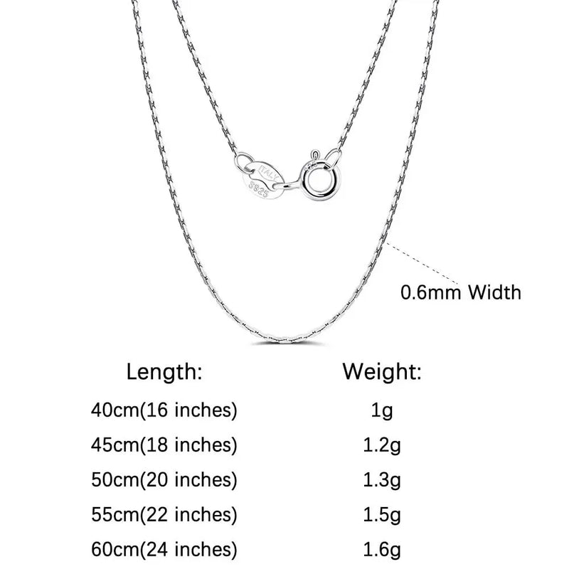 ORSA JEWELS 100% 925 Sterling Silver Link Chain Necklaces Minimalism Snake/Paperclip/Box/Figaro/Chopin/Cuban Chains 40-60cm