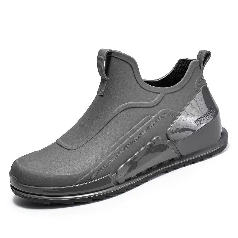 Summer men's short tube rain boots Men Outdoor Non-slip Fishing Shoes Light Hiking Shoes Durable Waterproof Rain Boots Rubber