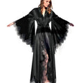 Women Robes Sleepwear Kimono Pajamas Pure Long Black Silk | SAMAG