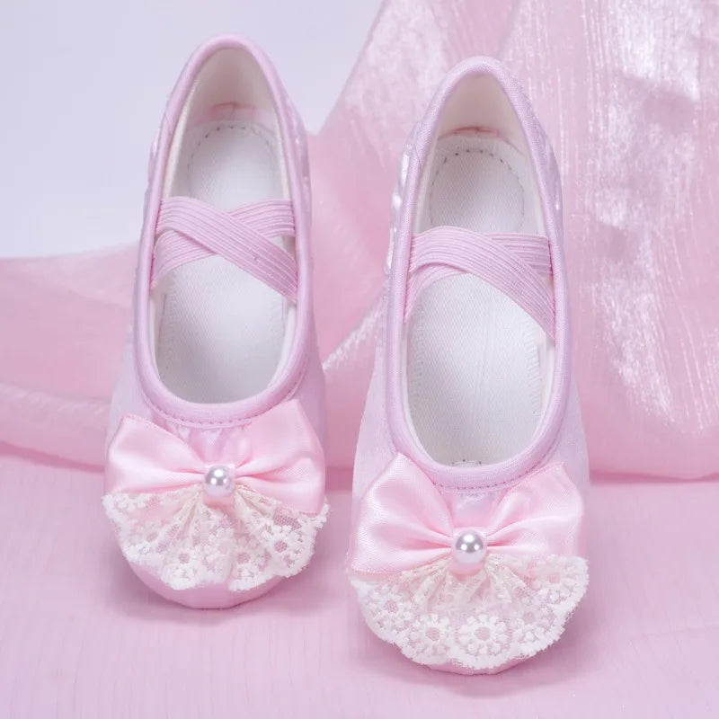 Ballet Shoes for Dancing Child Girl Adult Dance Shoes for Girls Ballet Accessories Modern Dance Girl Ballet Shoes Bow Colorful