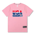 Loose Men Running 2023 Outdoor Street Basketball Gym Short Sleeve Letter Print T Shirt Summer Quick Dry Fitness Bodybuilding