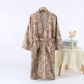 2026Couple's Printed Cotton Loose Fitting Bathrobe Japanese Style Tie Up Kimono Bathrobe Sweat Steaming Cotton Pajamas Robes Men