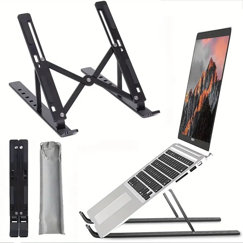 2026 ABSPlastic Adjustable Laptop Stand-6-Level Height, Foldable & Portable Design For8-16” Laptops,Enhanced Ventilation & Heat
