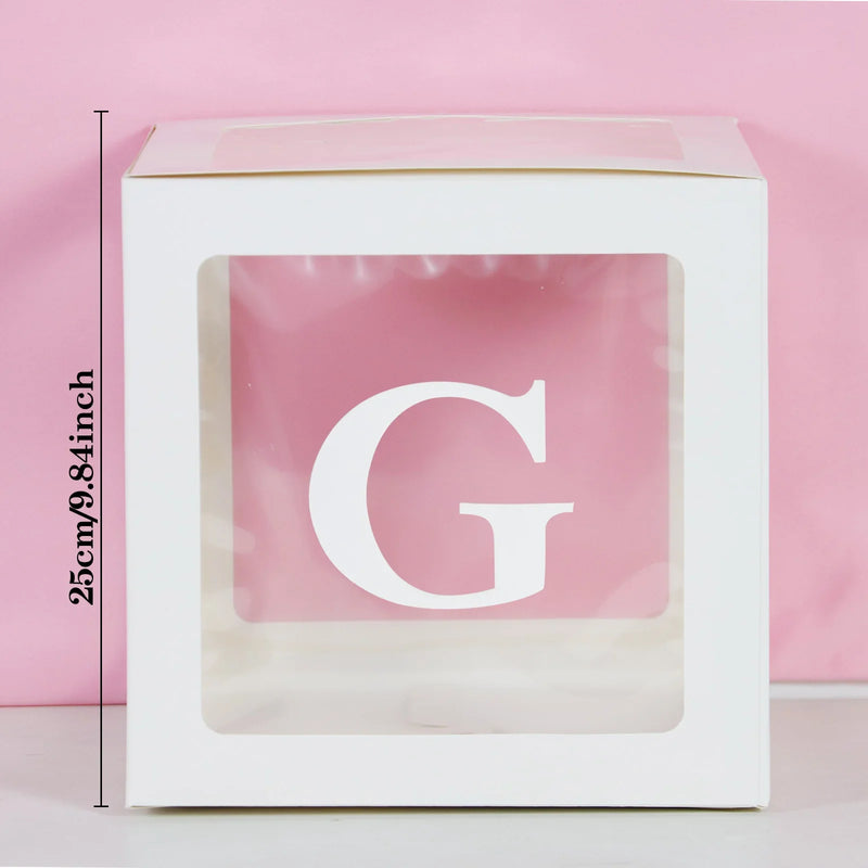 Transparent Letter Balloon Box Baby Shower Decorations Happy Birthday Wedding EID Decor 1st Birthday Party Supplies Balloon Box