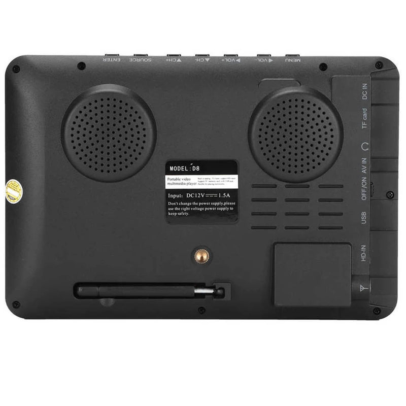 LEADSTAR  8 Inch Digital Mini Television Portable TV With DVB-T2 ISDB-T ATSC-T Tuner Decoder  12V Input  EU Plug 110-220V D8