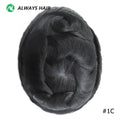 Alwayshair Fine Mono Men Short Toupee 5” Indian Hair Men’s Capillary Prosthesis Monofilament 120 130 Hair System 9x11