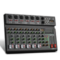 LEUS AU6 Channel Audio Mixer with 256 DSP Effects - 48V Phantom Power, Bluetooth & USB Connectivity, Supports PC Recording, DJ M