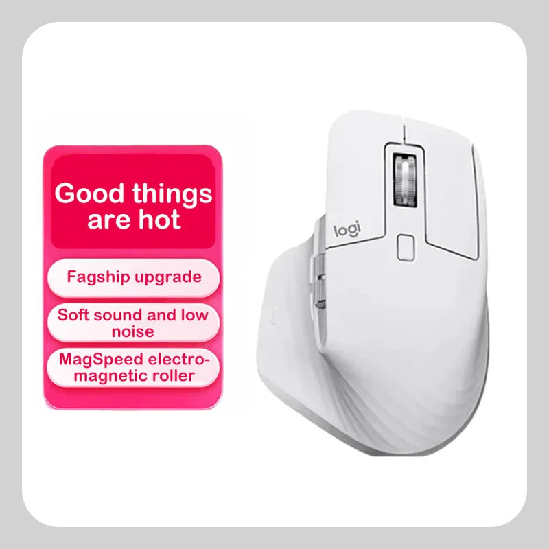Logitech MX Master 3S Dual-mode Wireless Bluetooth Mouse Rechargeable Ergonomic for Office Design Video Editing Mac Laptop
