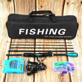 Full Complete Fishing Tackle Combo Kit,5 Sections Lightweight Carbon Fiber Spinning Casting Lure Rod for  Angling