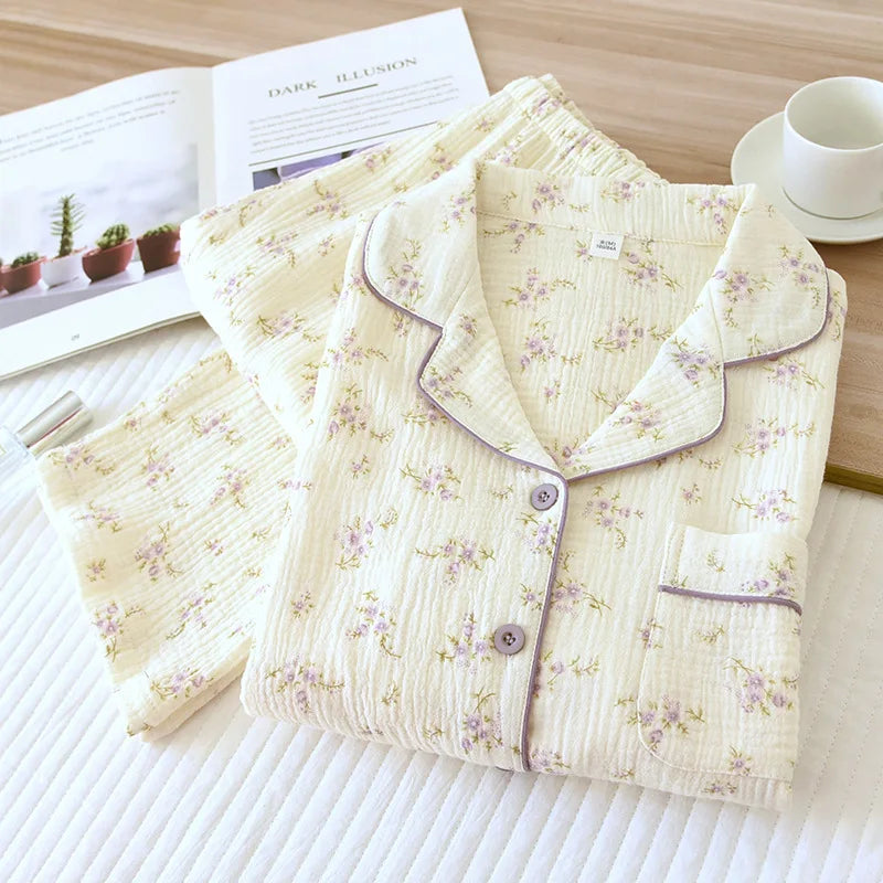 New Large Size Pajamas Women Cotton Crepe Home Service | SAMAG