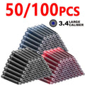 50/100pcs Fountain Pen Ink Cartridges Black Blue Red Color Set of 3.4 mm Refill Ink Cartridges Bore Diameter High Quality