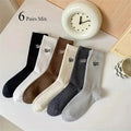 1/6/12 Pairs Men's Anti Odor Sweat Absorbing Crew Socks male Printing Letter Soft Comfortable and Breathable man Casual Socks﻿