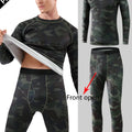 2Pieces/Set Print Long Johns Thermal Underwear Men Velvet Fabric Warm Pants Winter/Autumn Warm Suit Camouflage Men Sleepwear Set