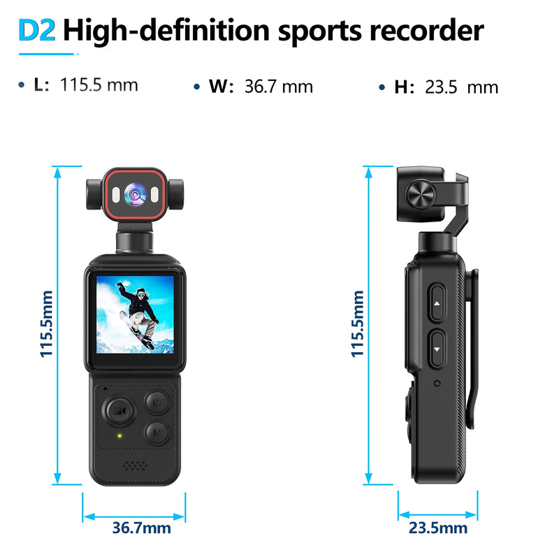 1080P WiFi Mini Camera 4K Ultra HD Action 270° Rotating Lens 140° Wide-Angle Pocket Camcorder for Outdoor Sport DV Vlog