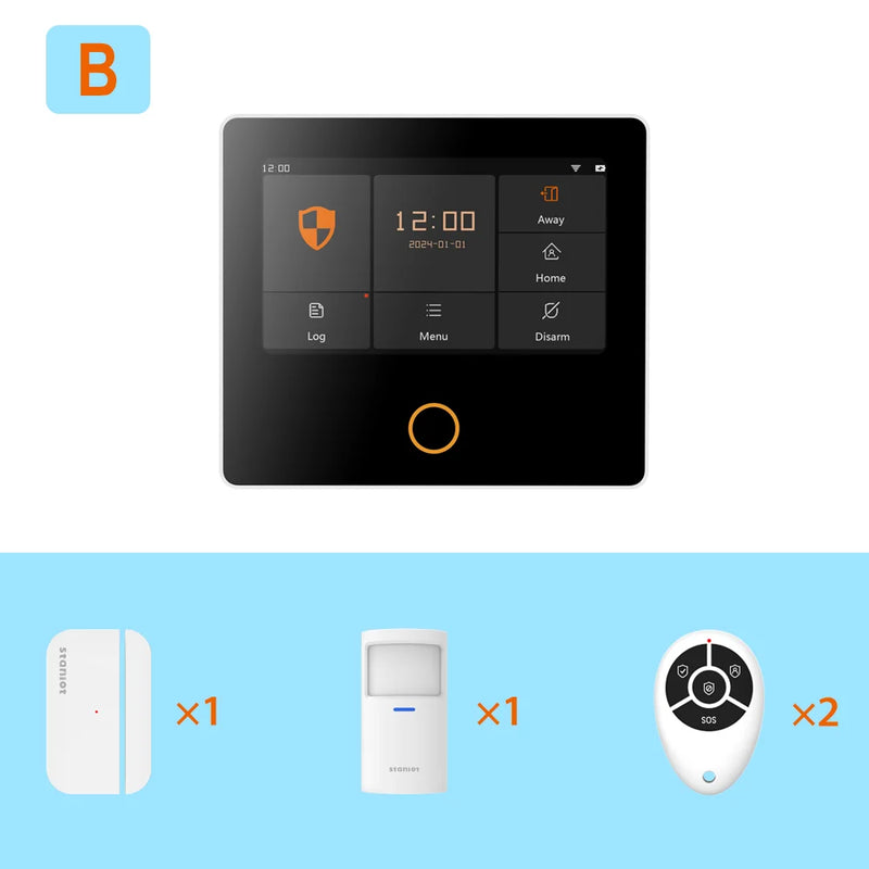 Staniot H502 Alarm System for Tuya Smart Home Burglar Security WiFi Wireless Kit Built-in Siren Works with Alexa APP Control