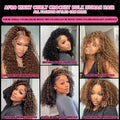 Feather Crochet Human Hair 4/27 Highlight Pixie Curl Bulk Hair Extensions Lightweight Small Spirals Curly Crochet Hair For Braid