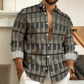 Best-Selling Men's 3D Printed Plaid Long-Sleeved Shirt | SAMAG