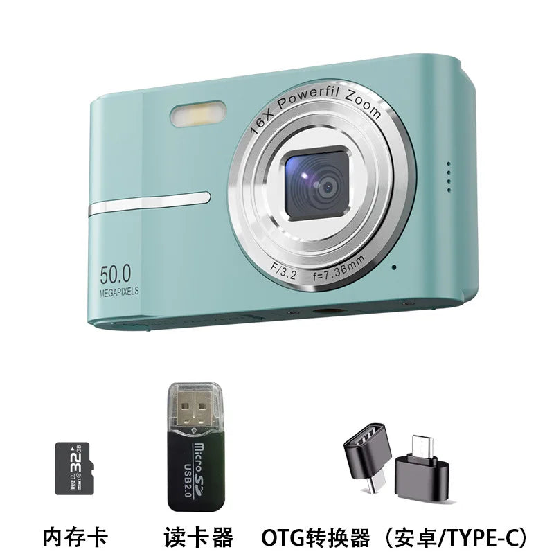 Lenovo 5K Digital Camera 50MP 16X Student Cam Outdoor Anti-Shake Digital Video Camera Flash Video Recorder Small Video Camera