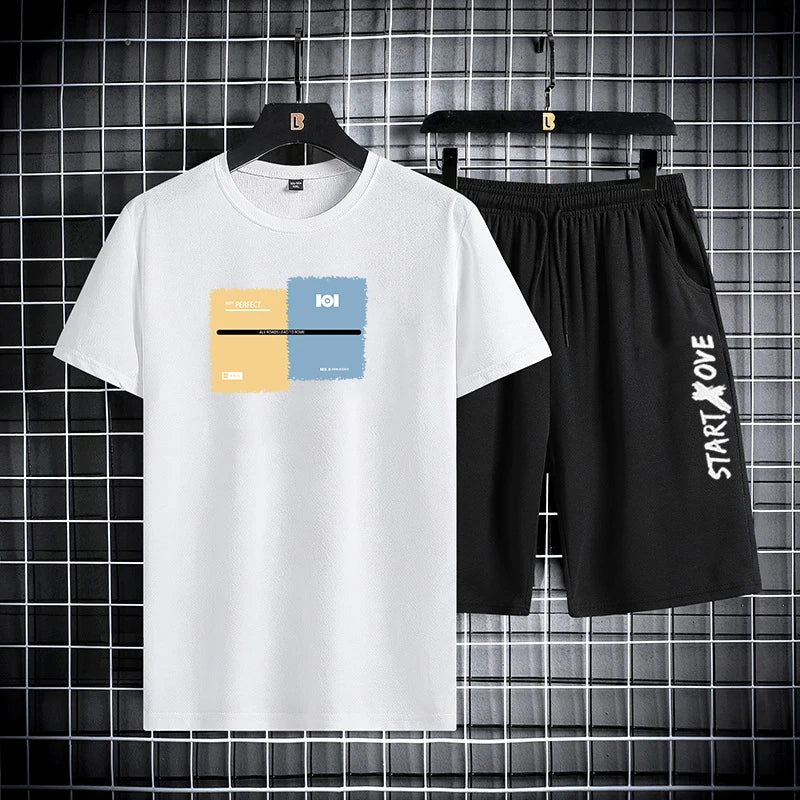 Trendy Suits for Men Summer Shorts Set Gym Outfit Student | SAMAG