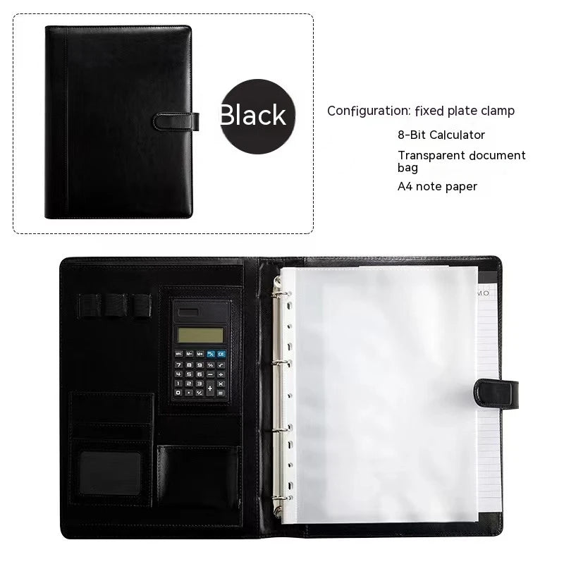 PU Leather Notebook Binder A4 Paper Budget Envelope Expanding File Folder Document Material Chic Loose Leaf Ring Office