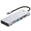 8-in-1 USB Hub M.2 NVMe SATA SSD Enclosure Storage USB3.2 Type-c to HDMI-Compatible Laptop Dock Station USB Adapter For Macbook