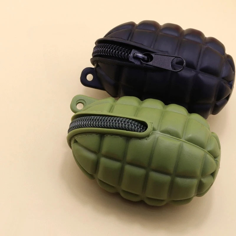 Creative Novelty Grenade Silicone Keychain Pendant Pouch Men's Small Gift Ideal for Coins Keys Earphones Unique Fun Pouch