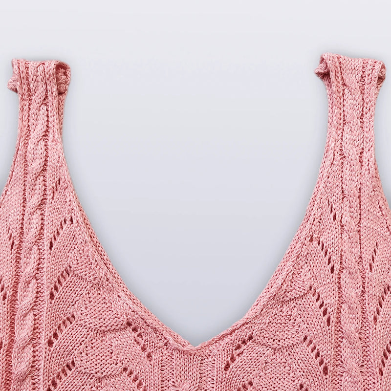 Spring Summer Knitted Tops for Women Elegant Solid Color - View 5 | SAMAG