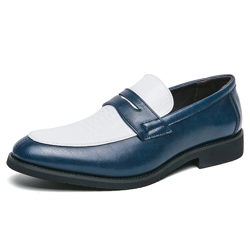 Italian Luxury Brand Patchwork  Loafers Men's Multicolor Leather Shoes Slip-on Fashion Soft-soled Casual Shoes Wedding Moccasin
