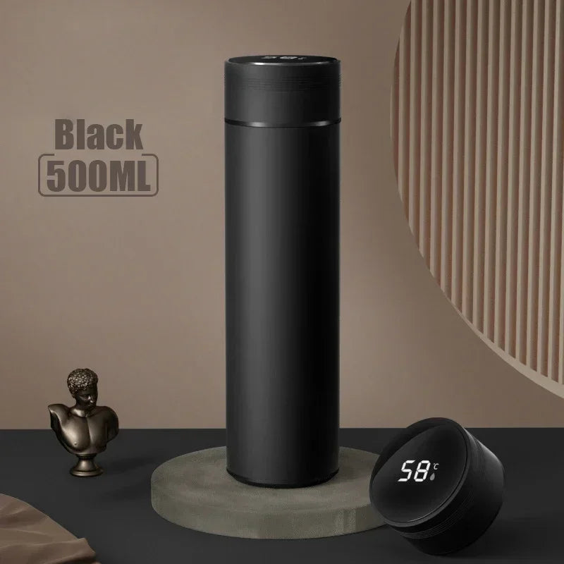 500ml Stainless Steel Thermos Cup with Temperature Display Outdoor Vacuum Insulated Divided Bottle Travel Mug Fathers Day Gift