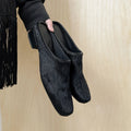Genuine Leather Horsehair Women Mules,Low Block Heels Women Shoes, Slip-on Fashion Slippers