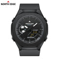 NORTH EDGE MERCURY Men's Military Digital Watch Stopwatch Waterproof 50M Sports Watches World Time