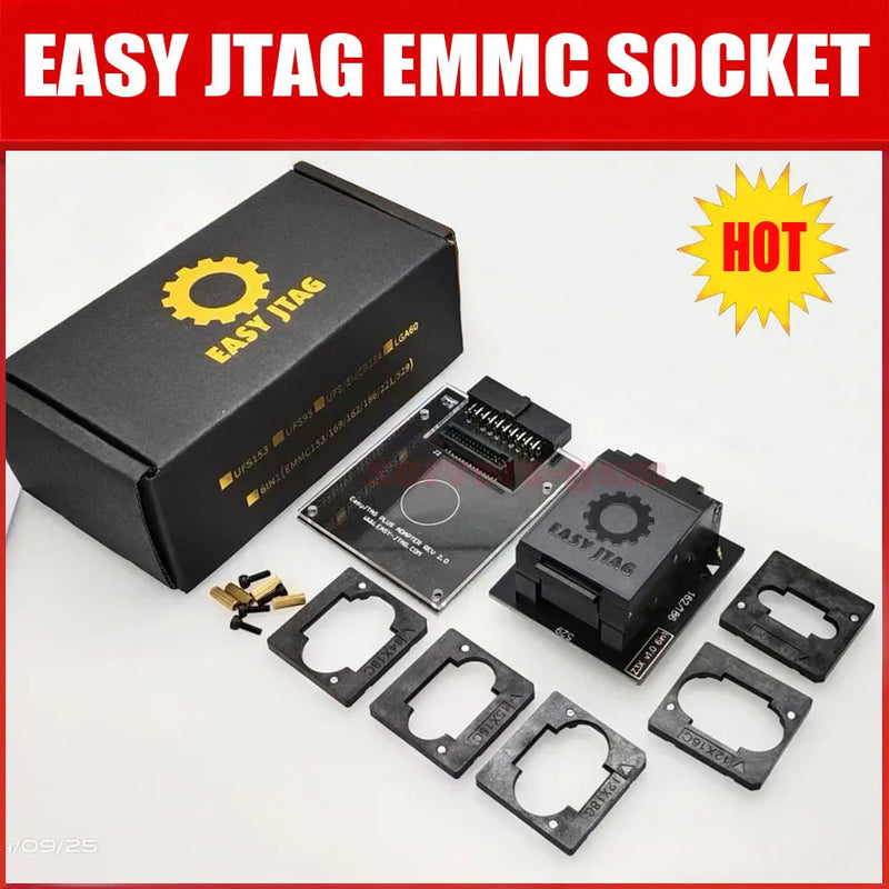 2026 NEW Original EASY JTAG EMMC Socket Adapter ( Support eMMC BGA153/169, BGA162/186, BGA221,BGA529)