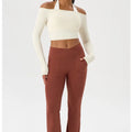Long Sleeve Yoga T-Shirt for Women, Off Shoulder, Sexy Tight Gym Workout Top, Naked Feeling, Quick Dry Sports Activewear