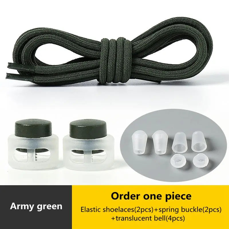 Spring Lock Shoelaces No Tie Shoe Laces Sneakers Round Elastic Shoelace Kid Adult Quick Without Ties Shoestrings Rubber Bands