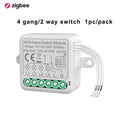 Tuya ZigBee 3.0 Smart Switch Module 10A Smart Home DIY Breaker 1 2 3 4 Gang Supports 2 Way Control Works with Alexa Google Home