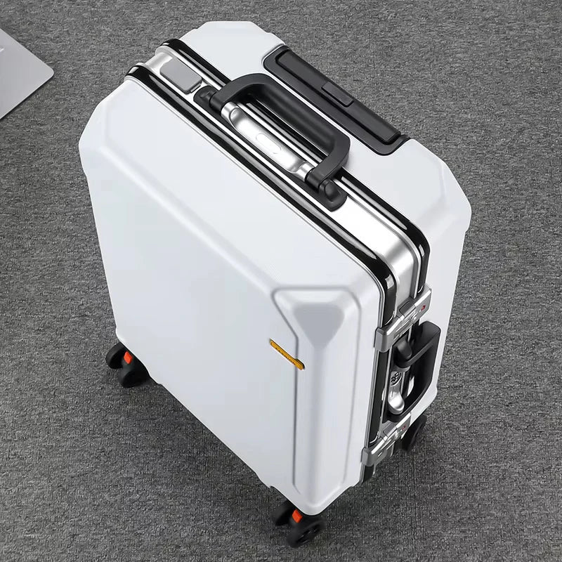 COLENARA Cabin Suitcase Men's Business Boarding Box Women's Aluminum Frame Trolley Case 20"22"24"26 Inch Large Capacity Luggage