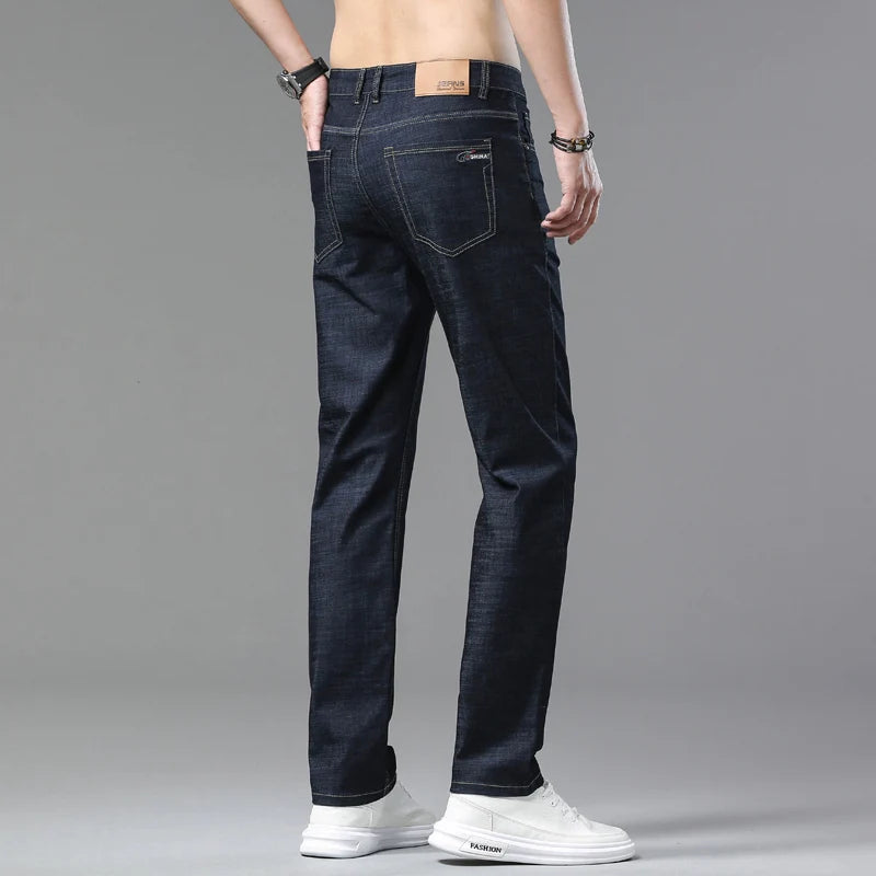 Spring Summer Thin Classic Men's Business Jeans Stretch | SAMAG