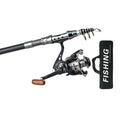 Carbon Fiber Telescopic Fishing Rod Reel Combo Full Kit With Simulated Lures Portable Travel Sea Fishing Set For Freshwater Salt
